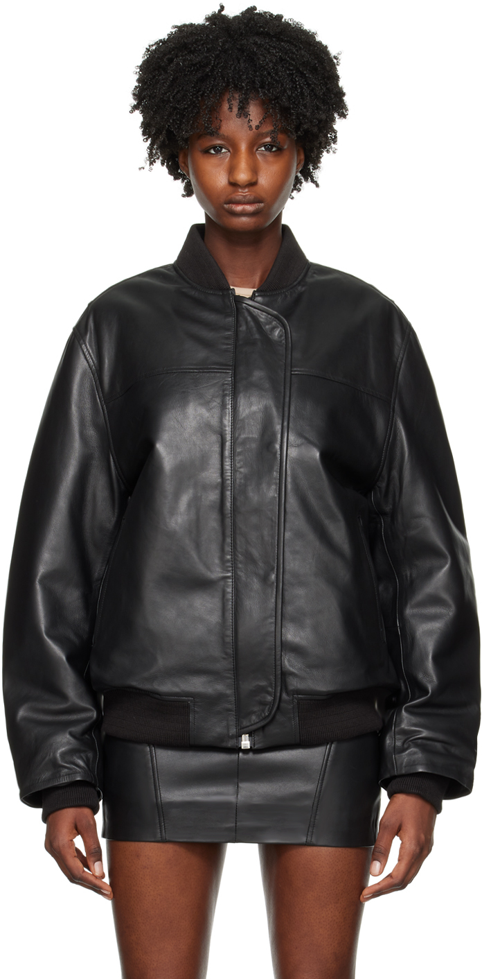 REMAIN Birger Christensen: SSENSE Canada Exclusive Black Leather Jacket