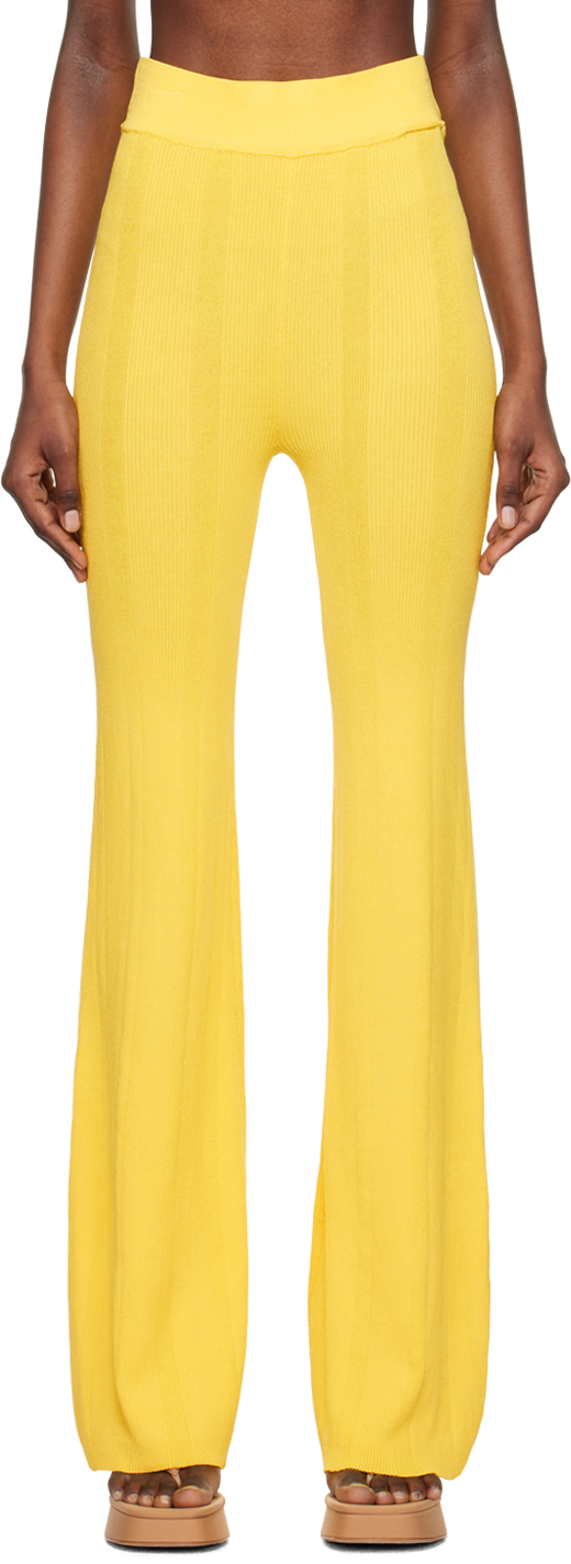 Shop Remain Birger Christensen Yellow Straight-leg Lounge Pants In 13-0756 Lemon Zest