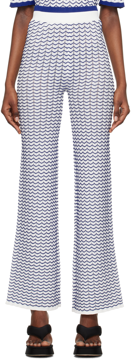 Remain Birger Christensen White 3d Wave Lounge Trousers In 11-0601 Bright White