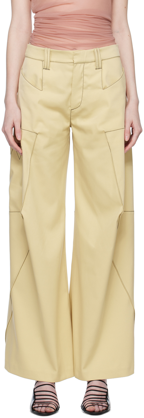 Beige Angled Trousers