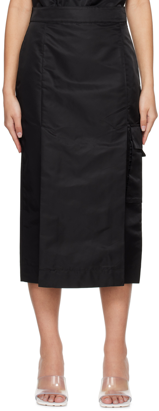Remain Birger Christensen Black Slit Midi Skirt