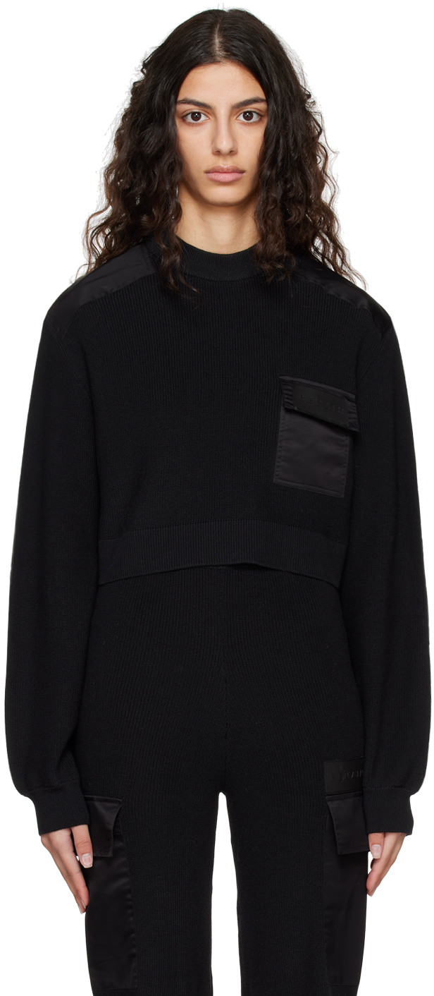 Remain Birger Christensen Black Cropped Sweater In 1000 Black