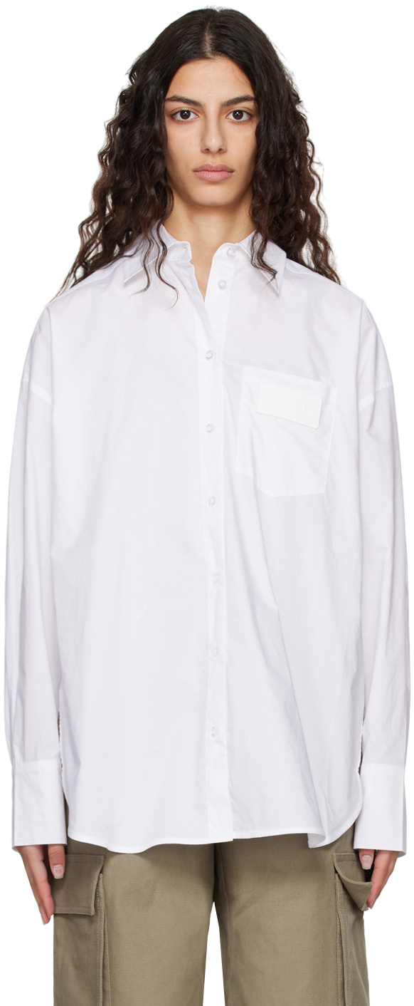 White Pleated Shirt by REMAIN Birger Christensen on Sale