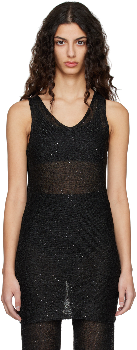 Débardeur à Paillettes Noires Old Navy - Taille S - Coton Stretch - Sans Manches - Neuf Avec étiquettes