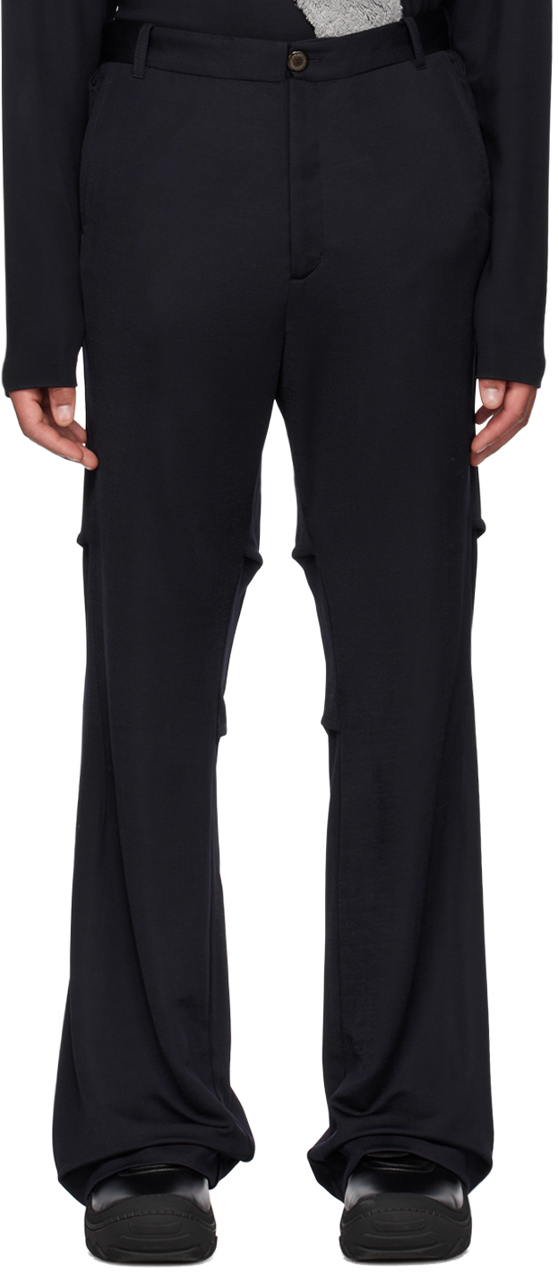 Shop Kiko Kostadinov Navy Ria Ventilation Trousers In Dark Blue