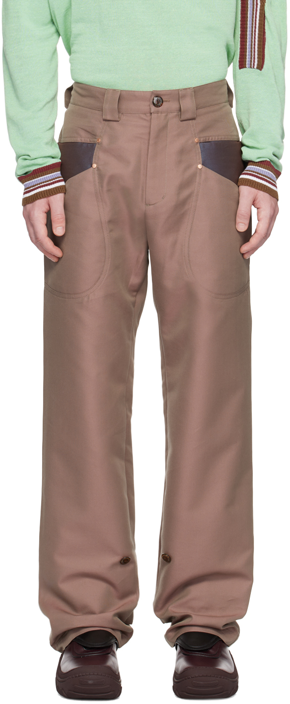 Kiko Kostadinov Pink Mcnamara Uniform Trousers In Antique Copper