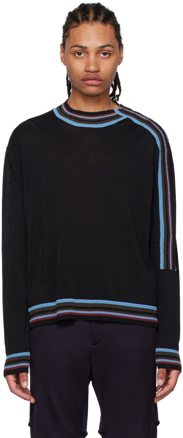 Kiko Kostadinov: Black Striped Sweater | SSENSE Canada
