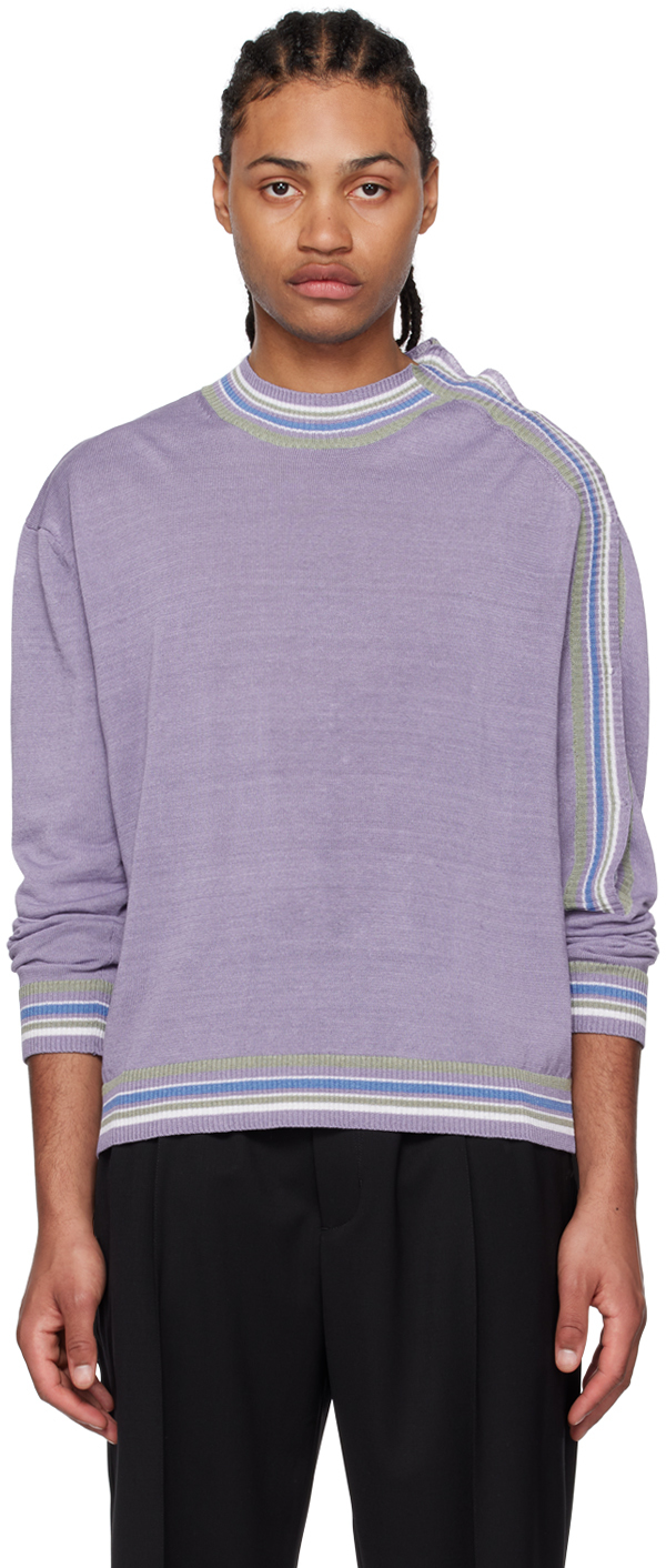 Kiko Kostadinov Purple Ria Linen Knitted Sweater | ModeSens
