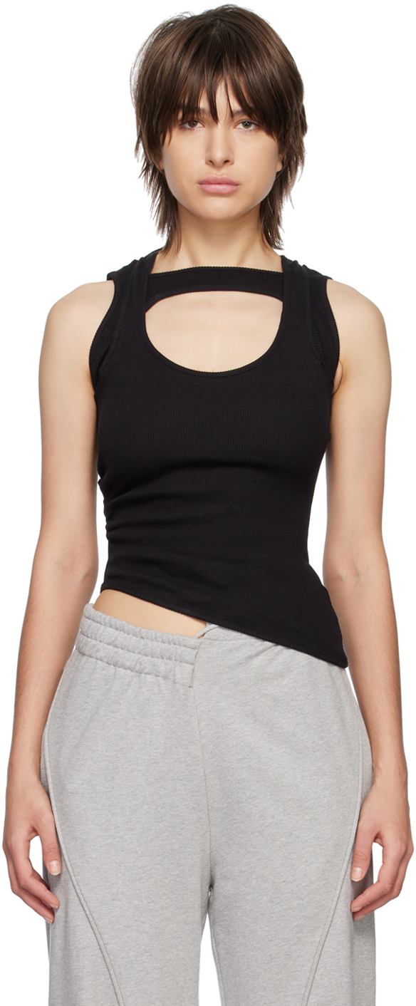 Srvc Black Ruched Tank Top