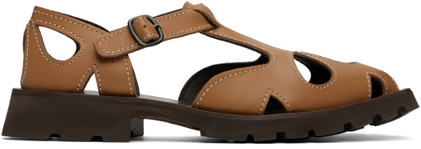 Hereu Tan Floreta Sport Sandals In Walnut