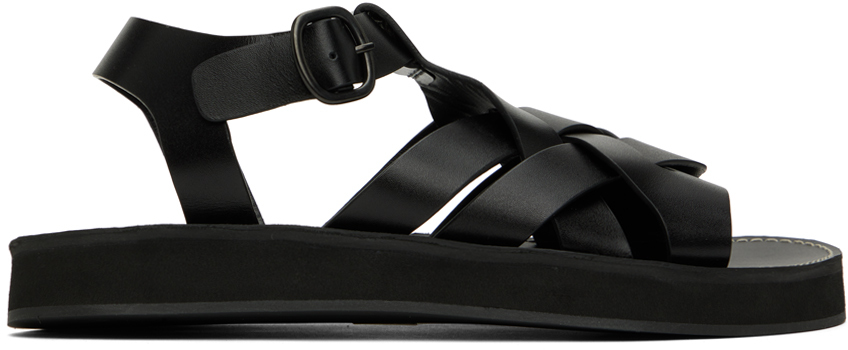 HEREU: Black Beltra Sandals | SSENSE