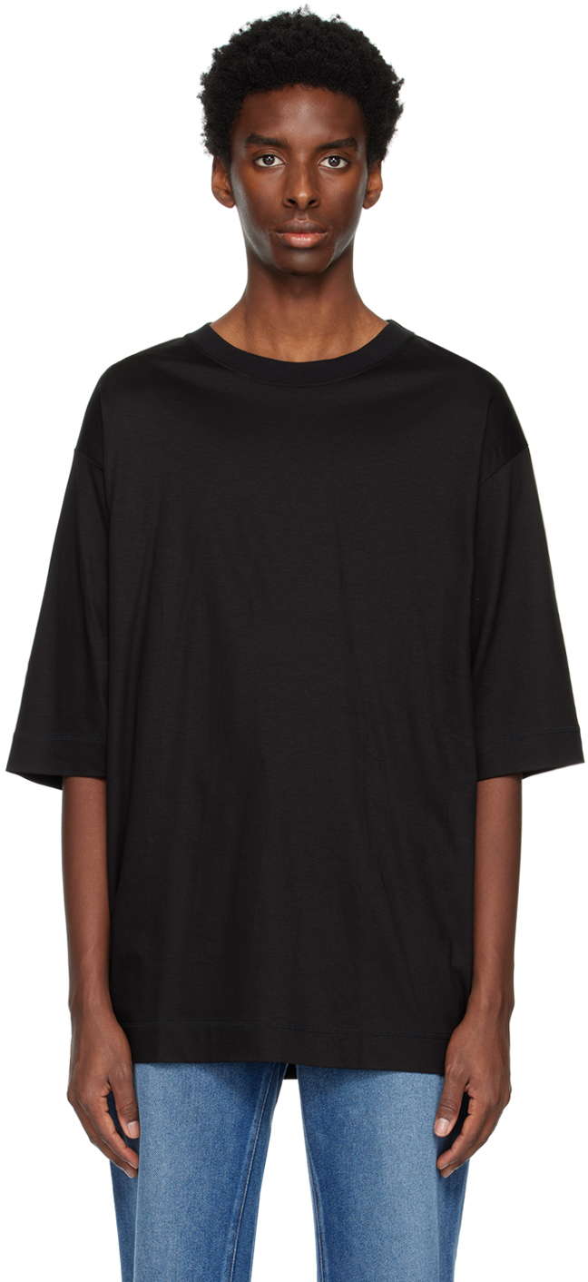 N.Hoolywood: Black Dropped Shoulder T-Shirt | SSENSE