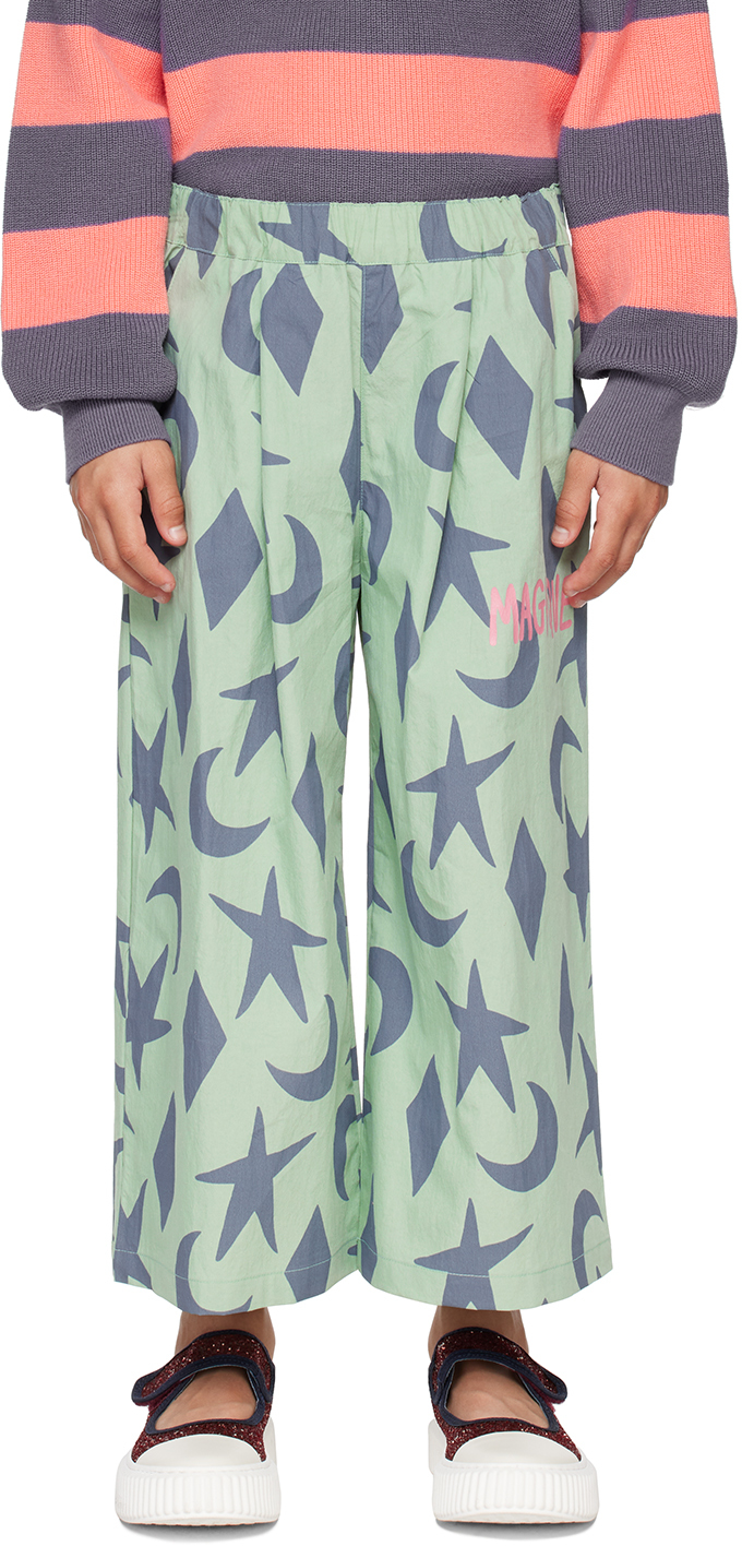 Jellymallow Kids Green Magique Trousers In Mint