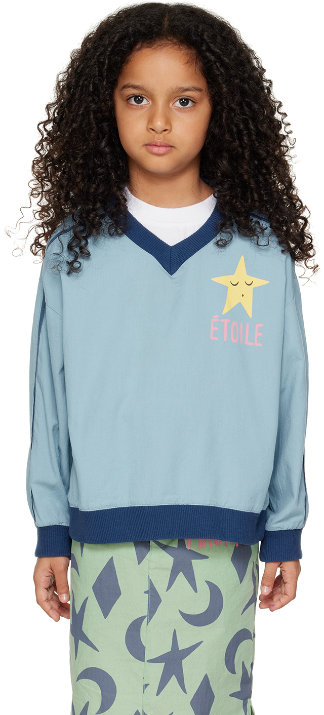 Jellymallow Kids Blue 'étoile' Sweater In Sky Blue