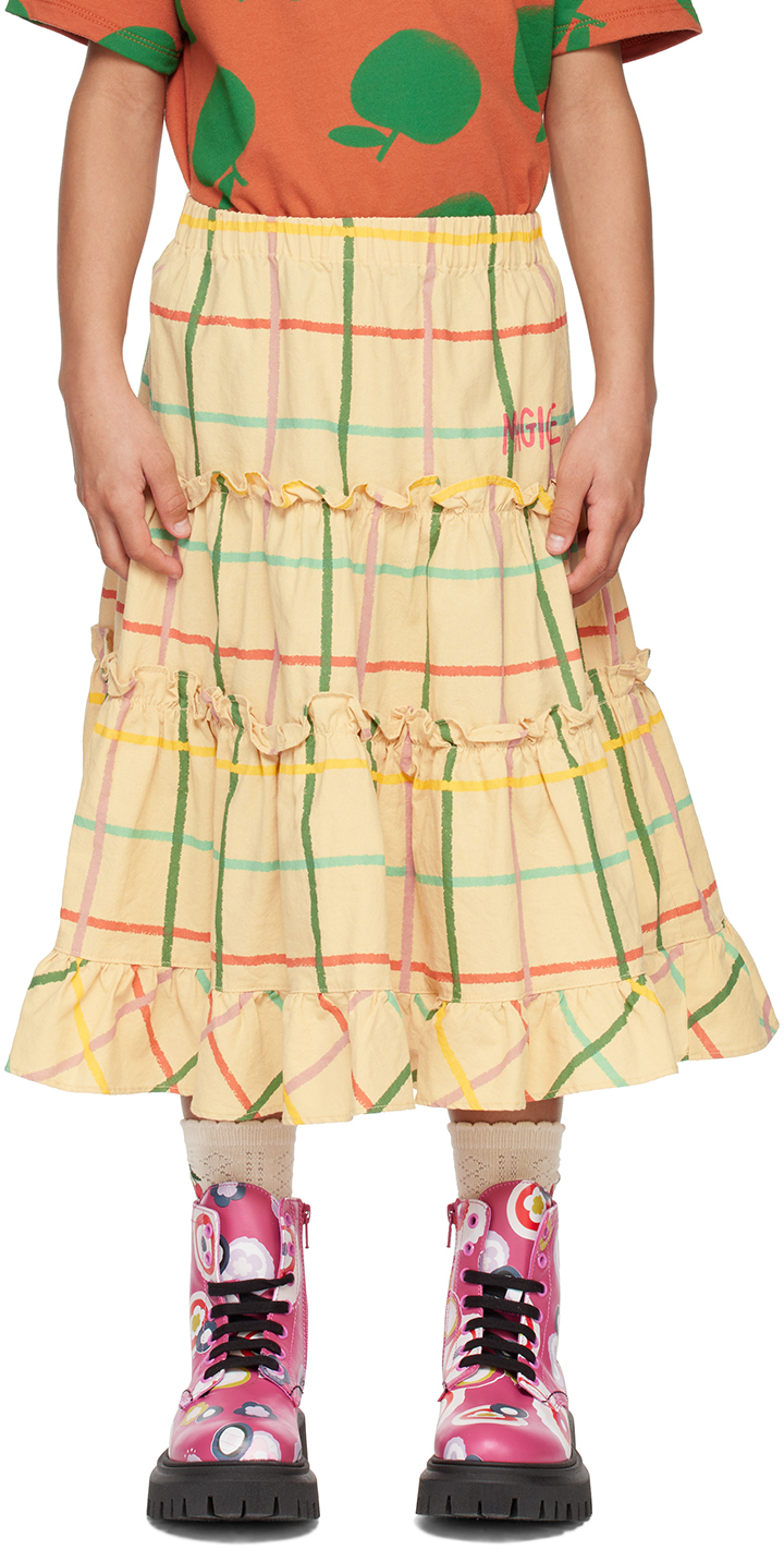 Jellymallow Ssense Exclusive Kids Yellow 'magique' Skirt In Cream