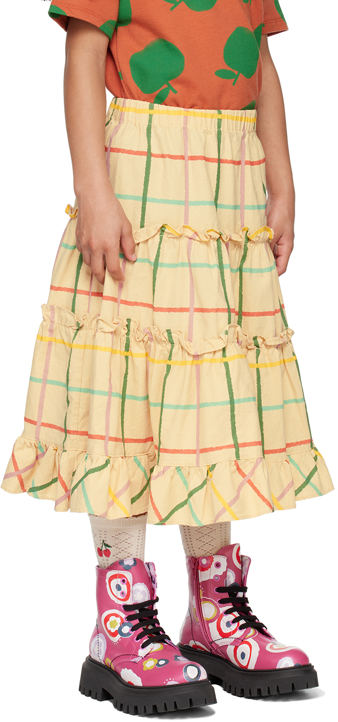Jellymallow Ssense Exclusive Kids Yellow 'magique' Skirt In Cream
