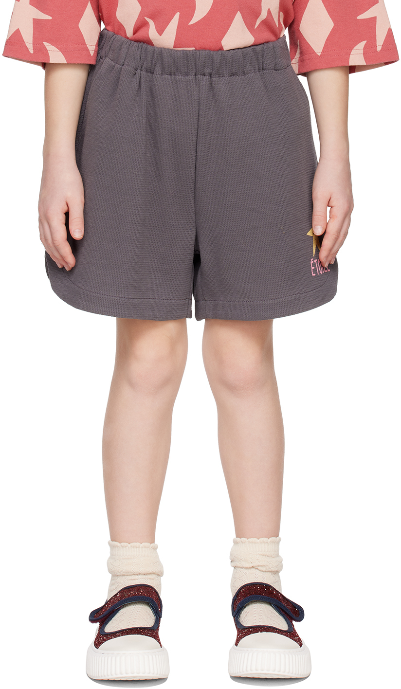 Jellymallow Kids Gray 'étoile' Shorts In Charcoal