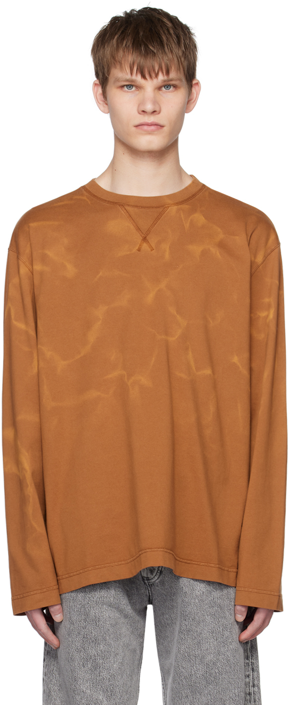 Brown Flame Long Sleeve T-Shirt