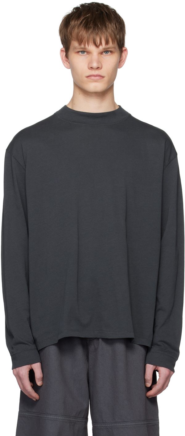 Black Relaxed Long Sleeve T-Shirt by HOPE on Sale