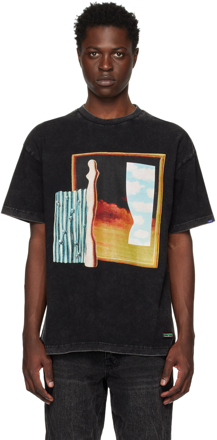 DEVÁ STATES: Black Faded T-Shirt | SSENSE