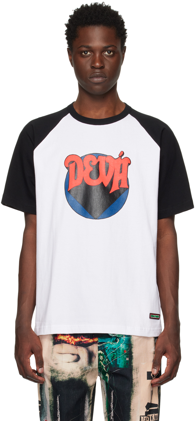 DEVÁ STATES White & Black Printed T-Shirt