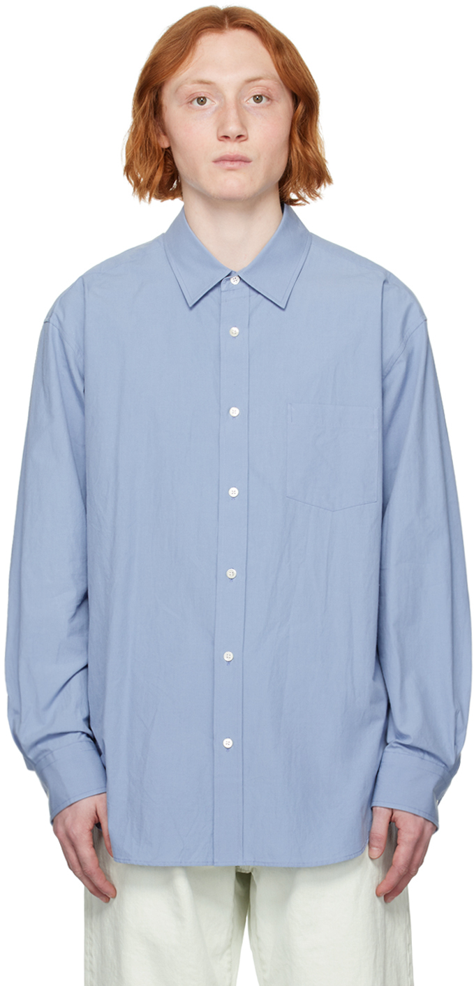 Blue Oversized Standard Shirrt by stein on Sale