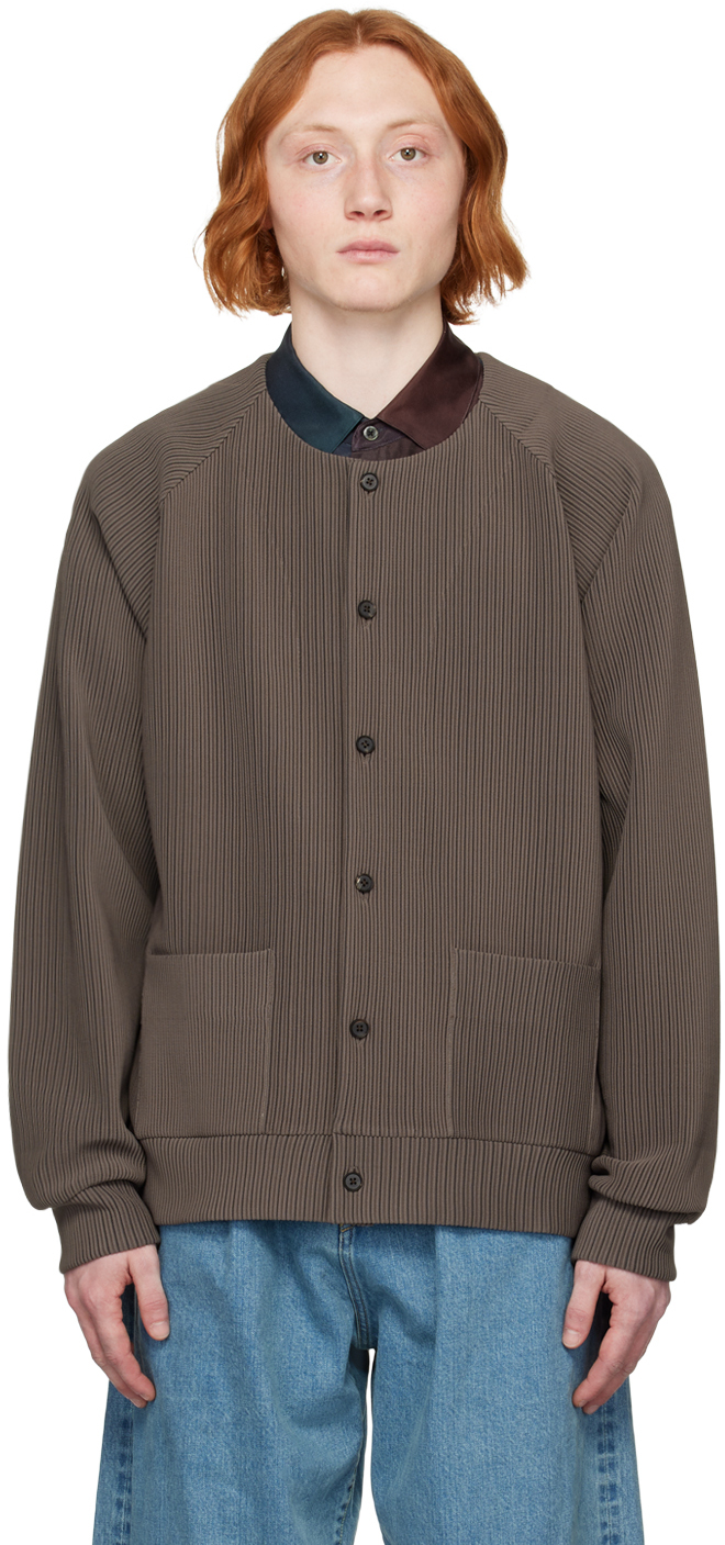 Stein Brown Gradation Pleats Cardigan In D. Greige | ModeSens