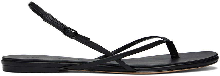 Black Wishbone Flat Sandals by Studio Amelia Sale