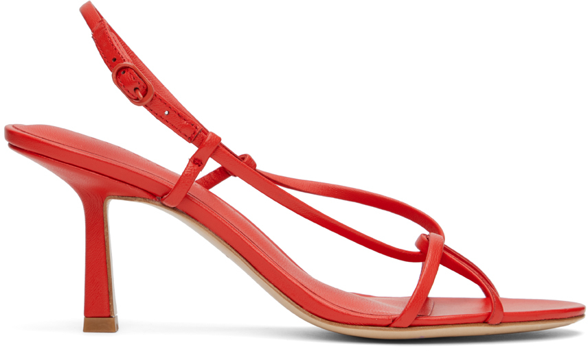 Studio Amelia Red Entwined 70 Heeled Sandals In Lobster Red