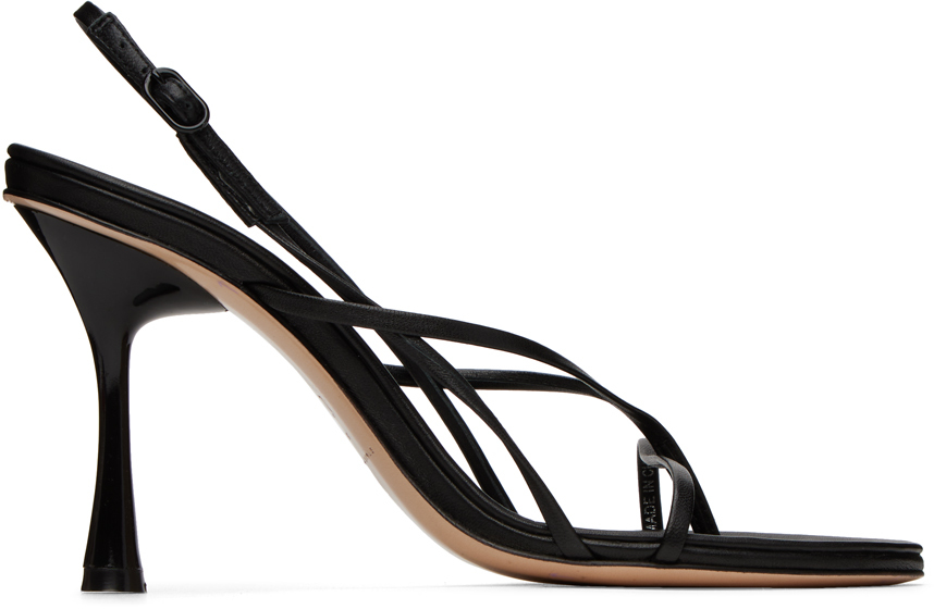 Studio Amelia: Black Wishbone 90 Heeled Sandals | SSENSE