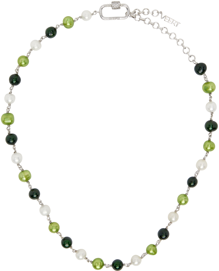 pearl and green necklace