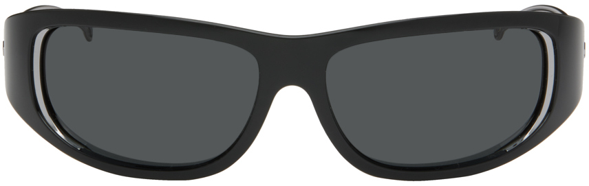 Diesel Ssense Exclusive Black Sunglasses In Shiny Black