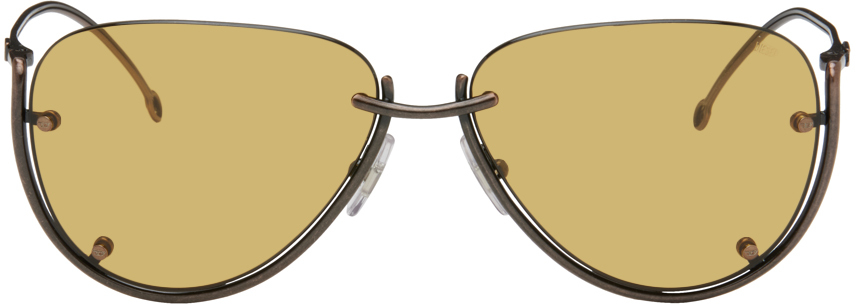 Diesel Ssense Exclusive Bronze Sunglasses In Antiqued Copper/must