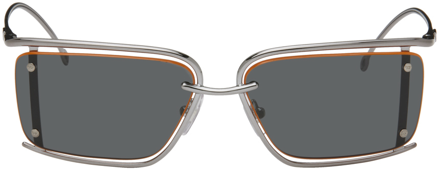 Diesel Ssense Exclusive Gunmetal Sunglasses In Shiny Gunmetal