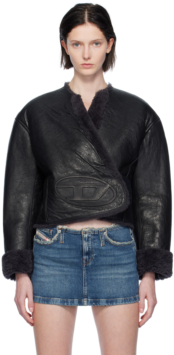 Diesel shearling hotsell leather jacket