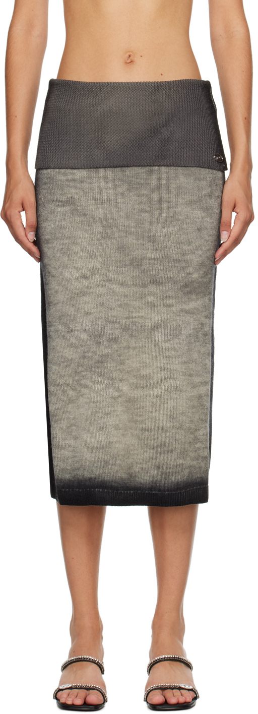 Shop Diesel Gray M-arilou-a Midi Skirt In 9bx