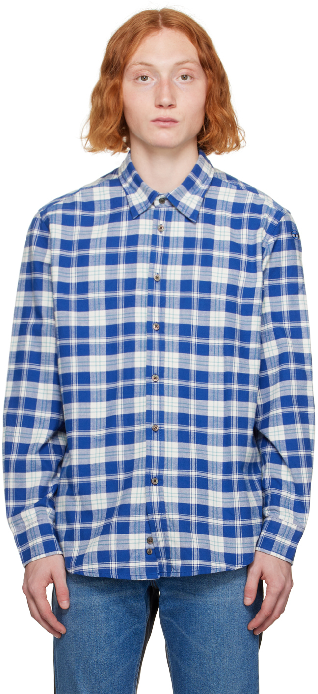 Shop Diesel Blue S-umbe-check-nw Shirt In 8ek