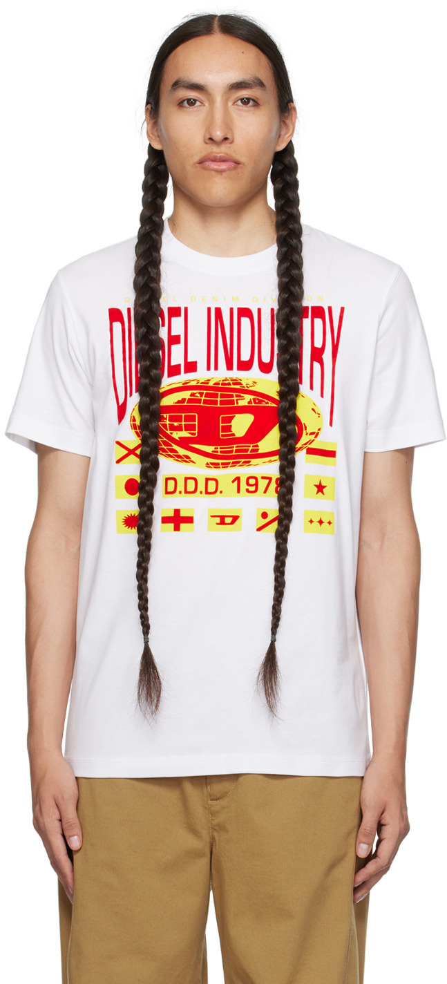 Diesel White T-diegor-l8 T-shirt In 100