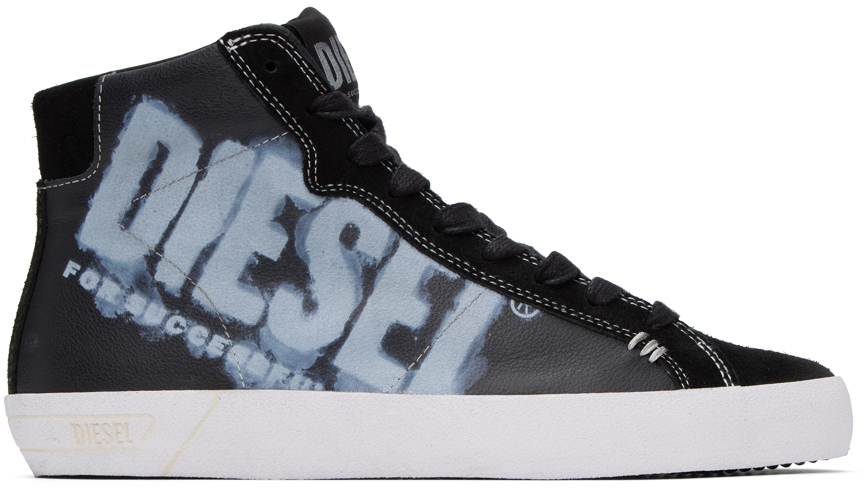 Shop Diesel Black S-leroji Mid X Sneakers In H8328