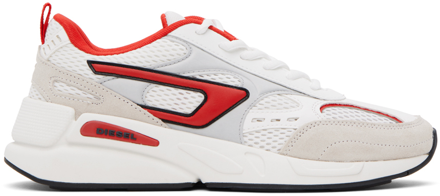 Diesel White & Red S-serendipity Sport Trainers In H9844