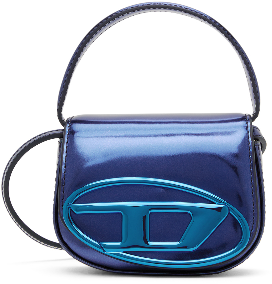 Blue 1DR metallic-leather shoulder bag, Diesel