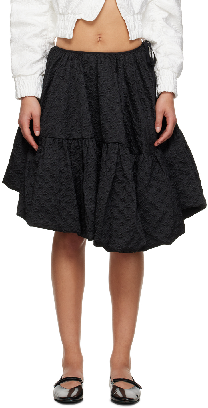Cecilie Bahnsen Black Sarina Midi Skirt