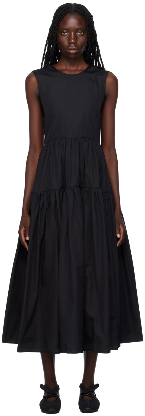 Shop Cecilie Bahnsen Black Ruth Midi Dress In 999 Black