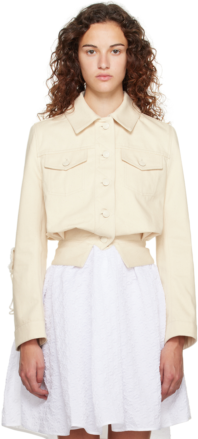 Cecilie Bahnsen: Beige Sean Denim Jacket | SSENSE Canada