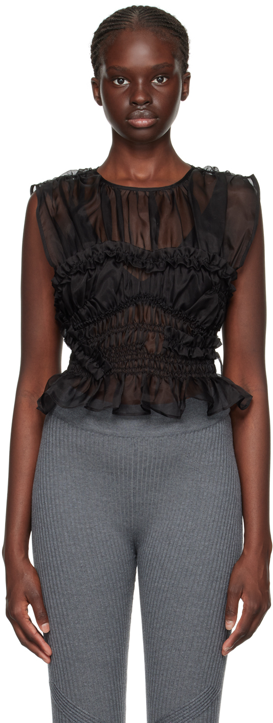 Black Uphi Tank Top by Cecilie Bahnsen on Sale