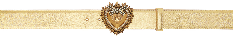 Dolce & Gabbana Gold Devotion Belt In 87503 Gold