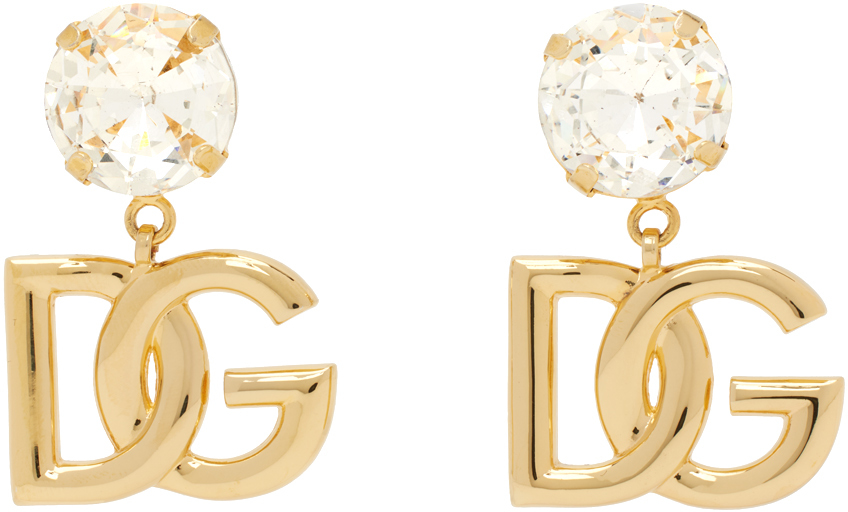 Dolce & Gabbana Gold 'dg' Drop Earrings In Zoo00 Oro