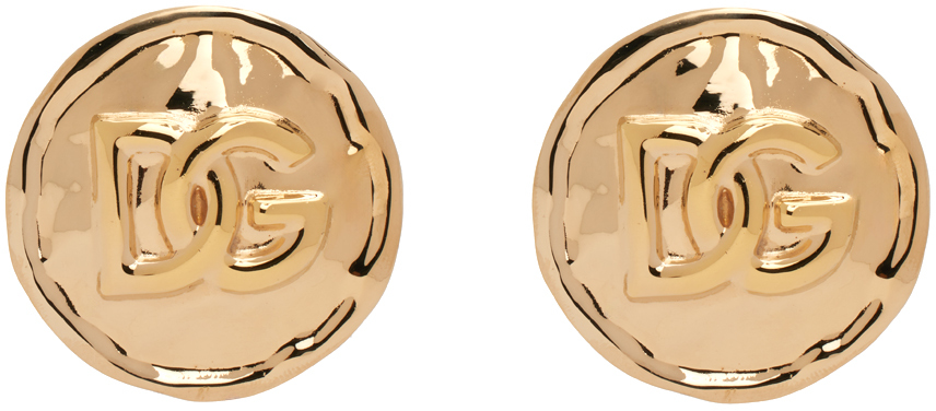 Dolce & Gabbana Gold 'dg' Earrings In Zoo00 Oro