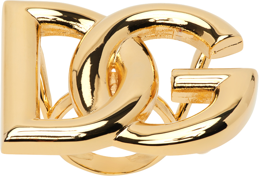 Dolce & Gabbana Gold 'dg' Ring In Zoo00 Oro