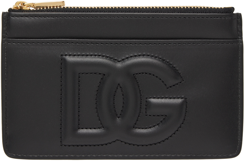 Embossed logo leather card holder - Dolce & Gabbana - Women